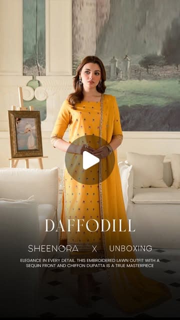 Sheenora: First look — Daffodill sequin lawn ensemble