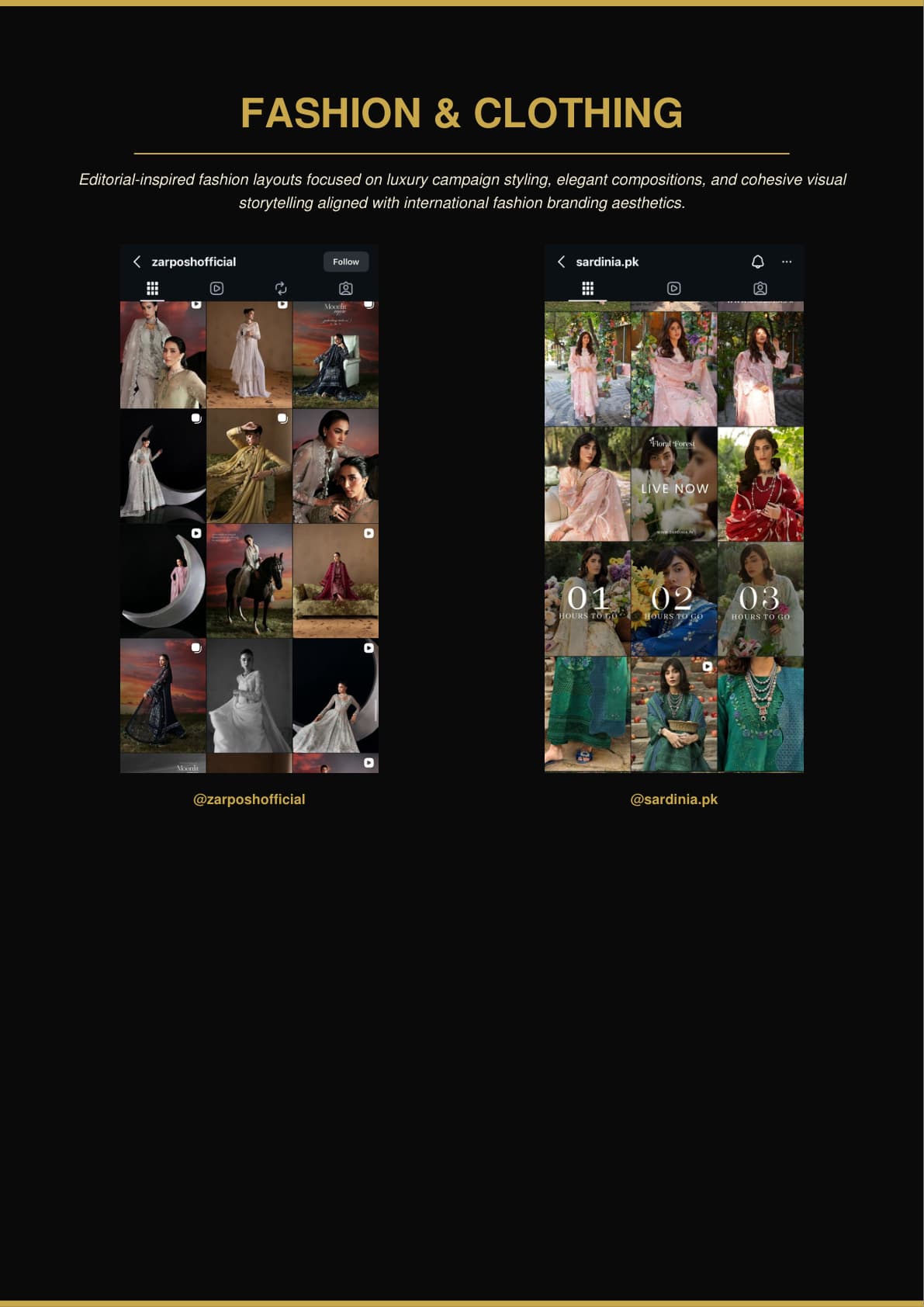 Fashion & Clothing — Apparel Brands portfolio work
